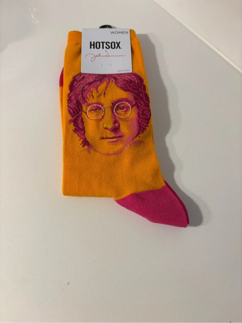 NWT Hot Sox x John Lennon Yellow Graphic Crew Socks Women’s | Beatles